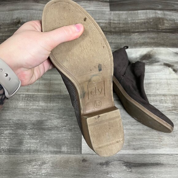 DV By Dolce Vita Perforated Faux Suede Ankle Boots Grey Taupe Women’s Size 10 - Picture 7 of 9